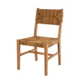 thumbnail image 1 of DecMode Teak Wood Handmade Lounge Chair with Woven Banana Leaf Seat, Light Brown, Set of 2, 1 of 10