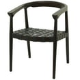 thumbnail image 1 of DecMode Teak Wood Handmade Woven Dining Chair with Armrests, Dark Brown, 1 of 7
