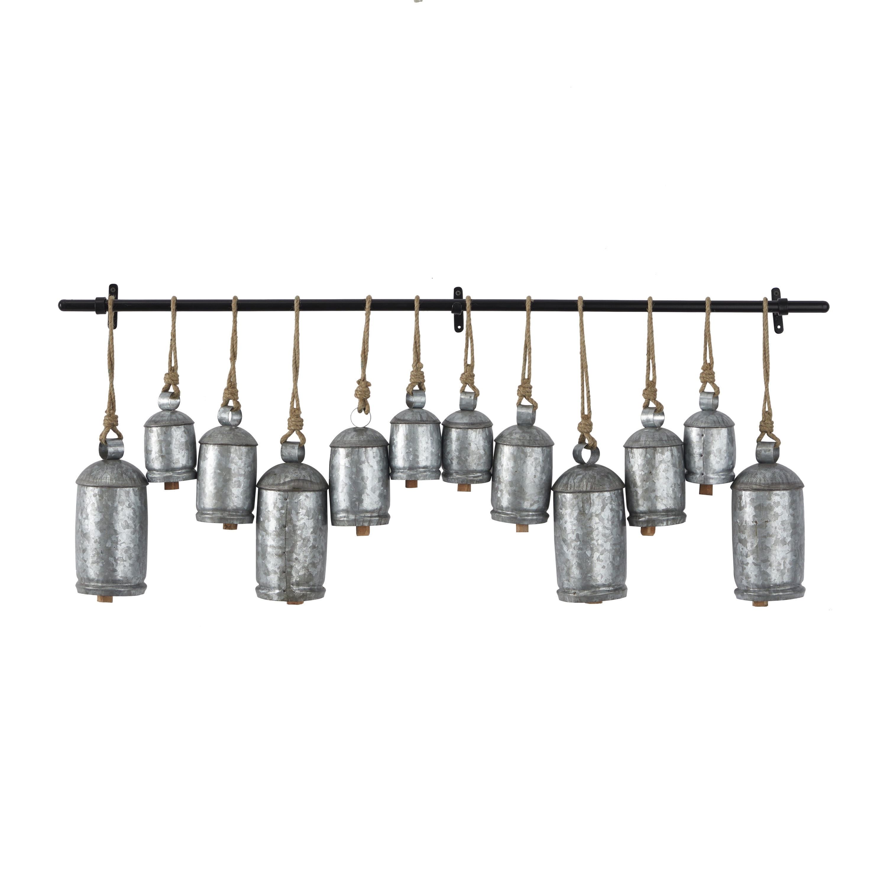 Gold, Gray, Bronze, Black or Red Metal Tibetan Inspired Decorative Cow  Bells with Jute Hanging Rope (Set of 3) - On Sale - Bed Bath & Beyond -  22695320