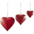 thumbnail image 1 of DecMode Tibetan Inspired Red Metal Heart Decorative Bells with Jute Hanging Rope, 3 Count, 1 of 10