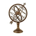 thumbnail image 1 of DecMode Traditional Armillary Sphere With Pierced Arrow Metal Decorative Globe with Distressed Brass Finish, 14"W x 25"H, 1 of 13