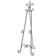 thumbnail image 1 of DecMode Traditional Black Metal Easel with Fleur de Lis Designs and Support Chain, 23"W x 66"H, 1 of 15