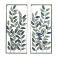 thumbnail image 1 of DecMode Traditional Black Metal Framed Rectangular Fern Leaf Designed Wall Décor, Set of 2 14"W x 32"H, 1 of 10