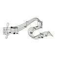 thumbnail image 1 of DecMode Traditional Black Metal Wall Décor, 49"W x 21"H Features Music Staff with G Clef and Musical Notes Design, 1 of 13
