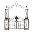 thumbnail image 1 of DecMode Traditional Metal Arch with Botanical Design Garden Arbors with Latch Lock Closure, 78"W x 94"H, 1 of 18