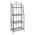 thumbnail image 1 of DecMode Traditional Metal Bakers Rack with Scrollwork Design and Black Finish, 25"W x 64"H, 1 of 16