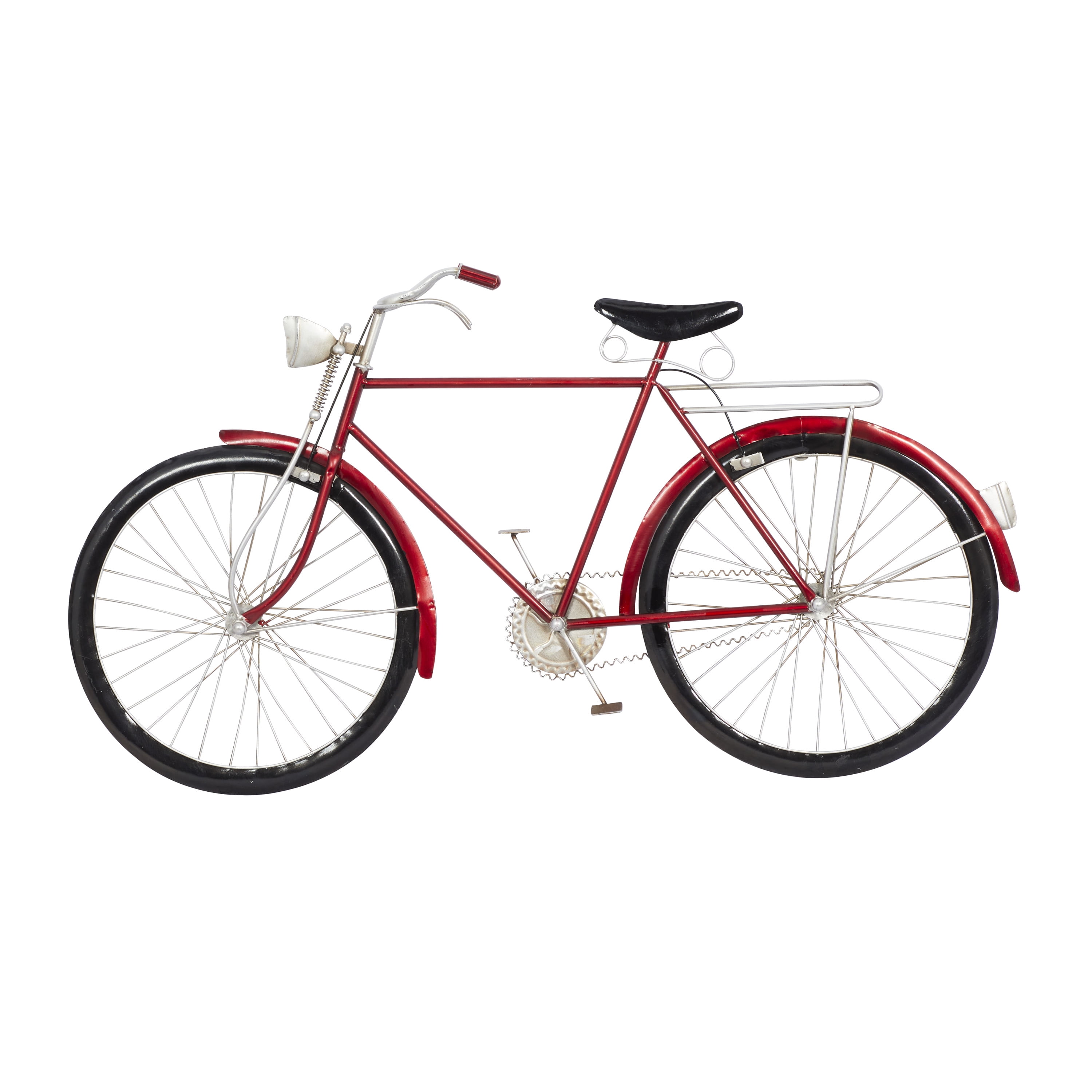 Vintage Red Metal Bicycle Wall Sculpture