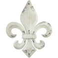 thumbnail image 1 of DecMode Vintage Metal Fleur De Lis Wall Décor with White Distressed Finish, 25"W x 30"H, 1 of 14