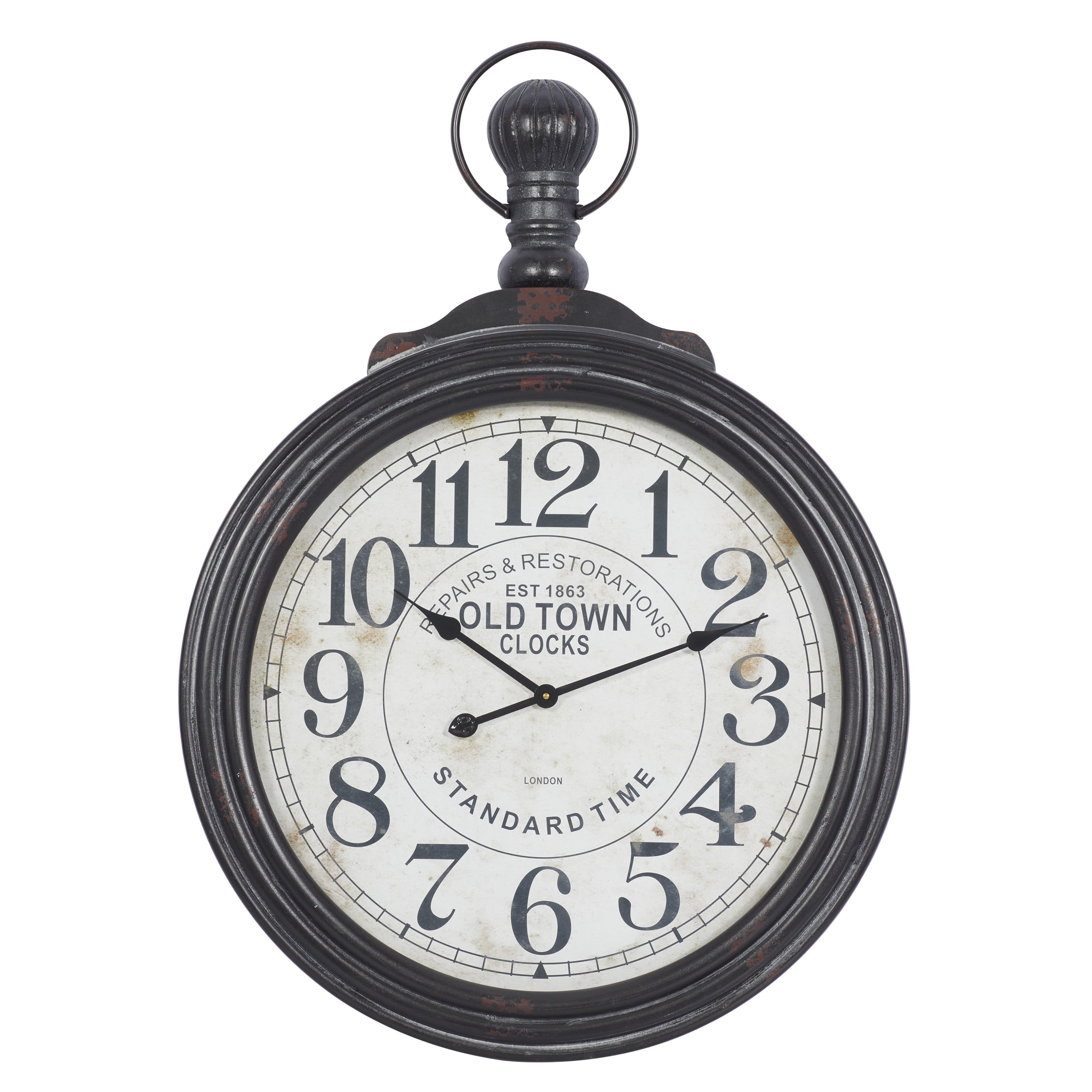 39" Brown MDF Vintage Pocket Watch Wall Clock