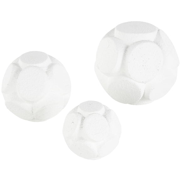 DecMode White 5" Textured Resin Orbs & Vase Filler with Varying Sizes (3 Count)