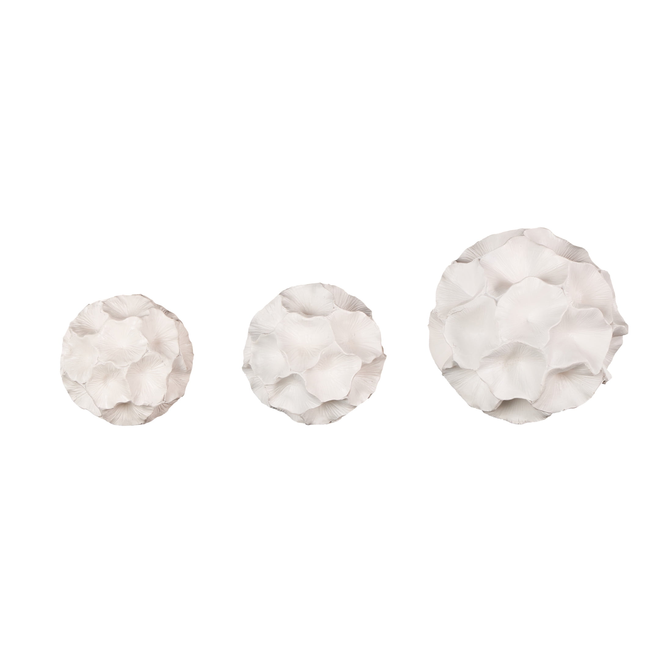 DecMode White 6" Floral Resin Orbs & Vase Filler with Varying Sizes (3 Count)