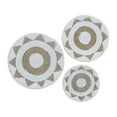 thumbnail image 1 of DecMode White Cotton Fabric Handmade Woven Plate Wall Decor (3 Count), 1 of 9