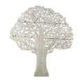 thumbnail image 1 of DecMode White Mango Wood Large Carved Tree Wall Decor with Scrollwork, 1 of 13