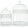 thumbnail image 1 of DecMode Bird Metal Birdcage with Latch Lock Closure and Hanging Hook, Set of 2, 1 of 7