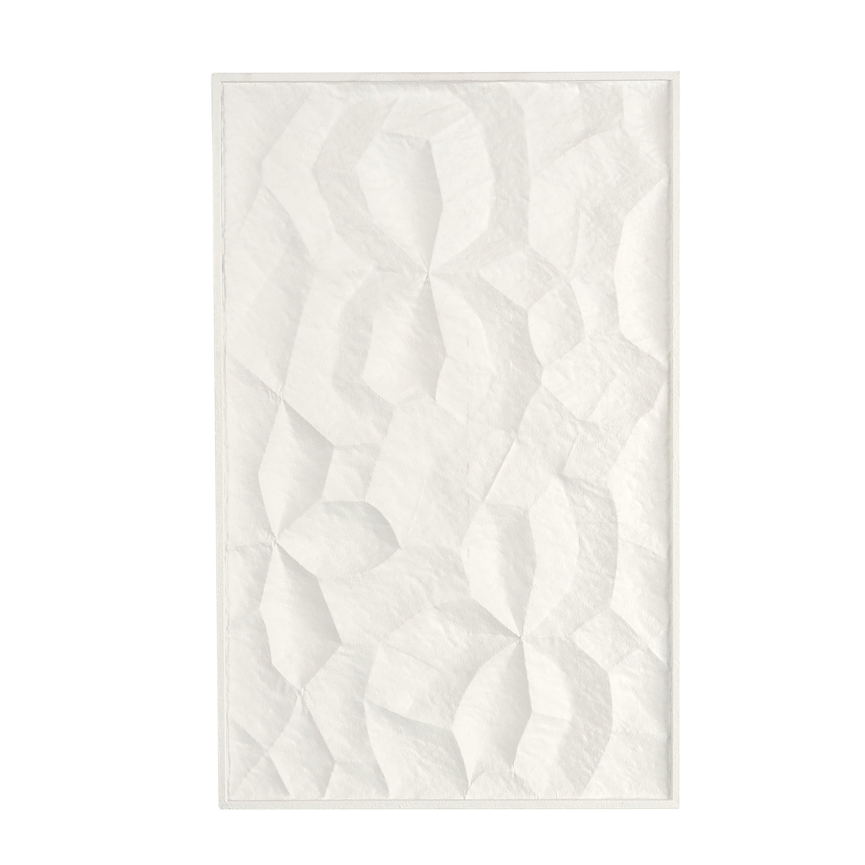 White Geometric Textured Metal Wall Sculpture