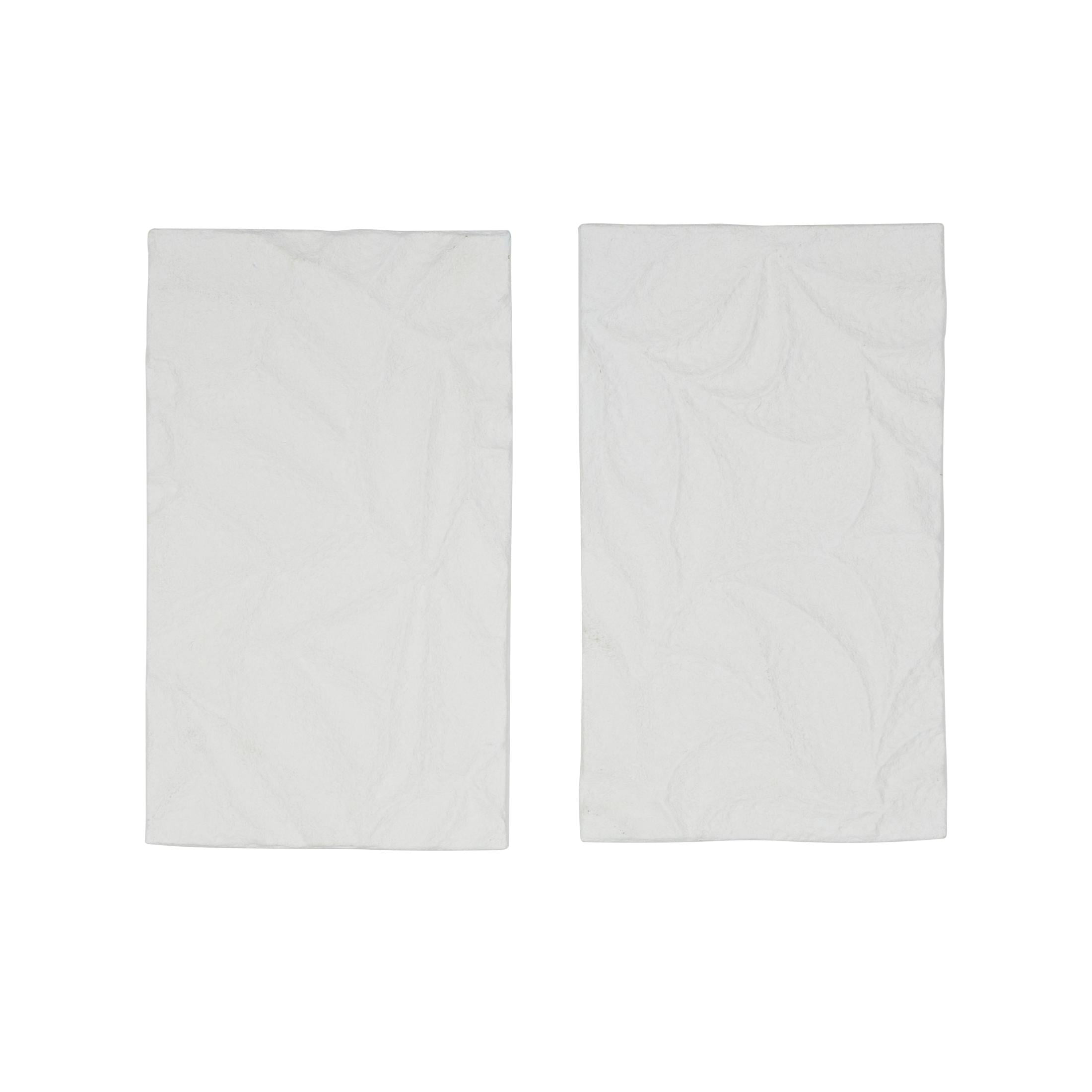 DecMode White Metal Embossed Leaf Wall Decor (2 Count)