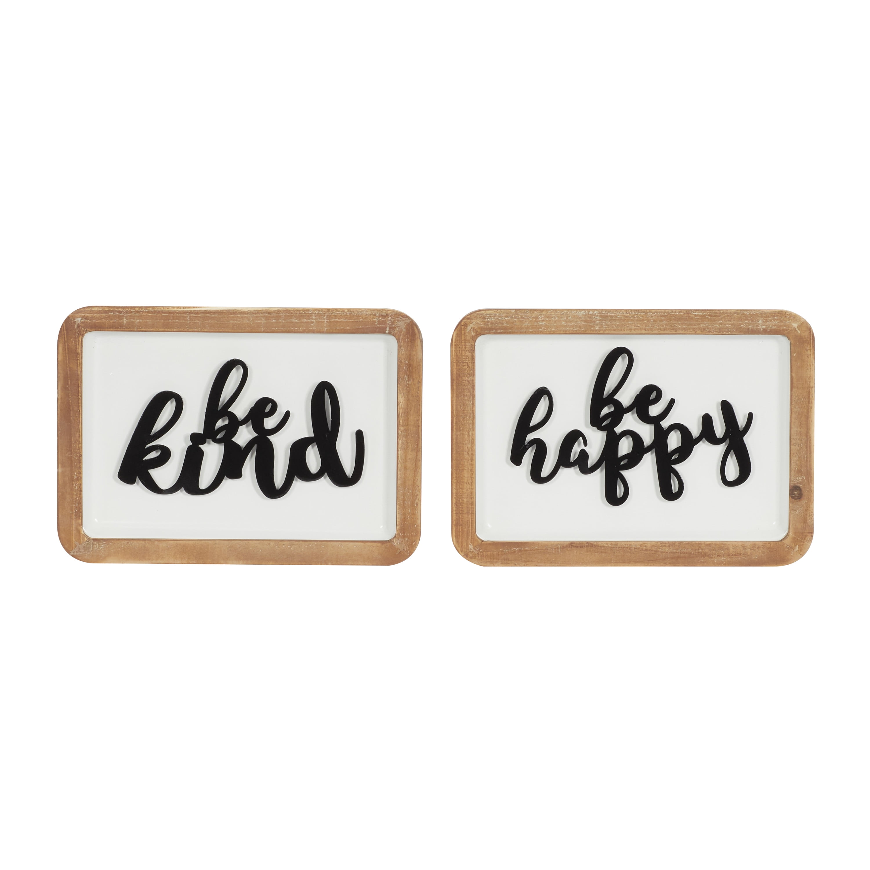 DecMode White Metal Farmhouse Wall Decor, Set of 2