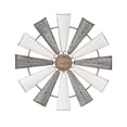 thumbnail image 1 of DecMode White Metal Windmill Wall Decor with Galvanized Metal Accents, 1 of 14