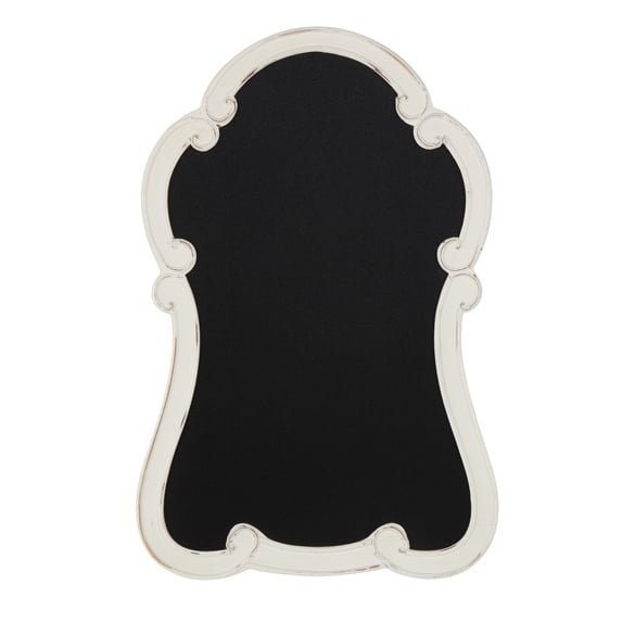 DecMode White Wood Arched Scrolled Chalkboard Sign Wall Decor