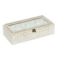 thumbnail image 1 of DecMode White Wood Box with Clear Glass Lid, 1 of 11