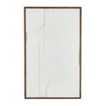 thumbnail image 1 of DecMode White Wood Geometric Textured Dimensional Shape Home Framed Wall Art with Brown Wooden Frame, 20" x 1" x 32", 1 of 9