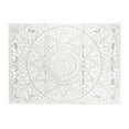 thumbnail image 1 of DecMode White Wooden Handmade Intricately Carved Floral Wall Decor with Mandala Design (3 Count), 1 of 9