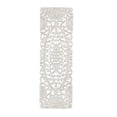 thumbnail image 1 of DecMode White Wooden Handmade Intricately Carved Floral Wall Decor with Copper Accents, 1 of 13