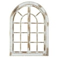 thumbnail image 1 of DecMode White Wood Arched Vintage Window Pane Abstract Wall Decor with Brown Distressing, 1 of 13