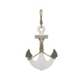 thumbnail image 1 of DecMode White Wooden Anchor Wall Decor with Hanging Rope, 1 of 9