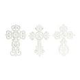 thumbnail image 1 of DecMode White Wooden Carved Cross Cross Wall Decor (3 Count), 1 of 9