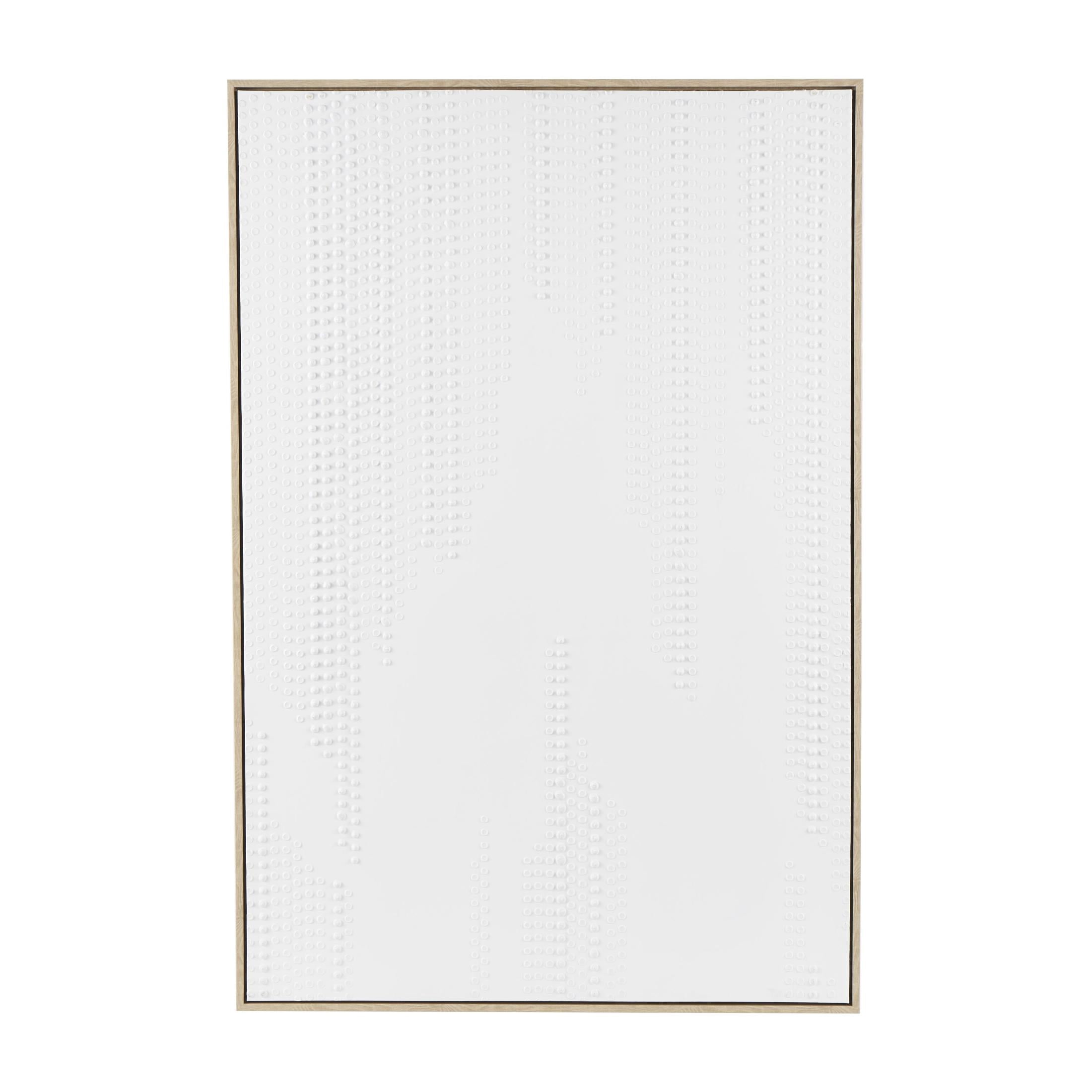 33" x 49" Dimensional Dot Abstract Framed Wall Art with Brown Wooden Frame, by DecMode
