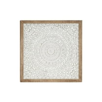 DecMode White Wooden Intricately Carved Mandala Floral Wall Decor