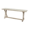 thumbnail image 1 of DecMode Wood Whitewashed Bench with Angled Turned Legs, Brown, 1 of 14