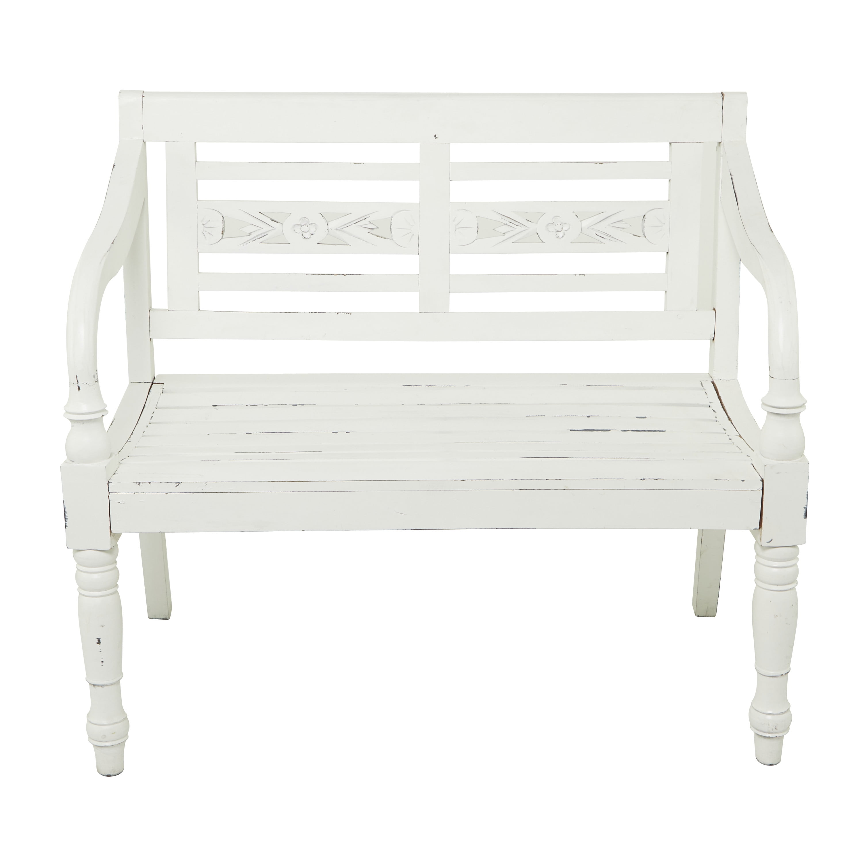 Alabaster White Solid Mahogany Farmhouse Entryway Bench