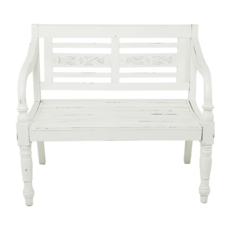 DecMode Wood Bench, White