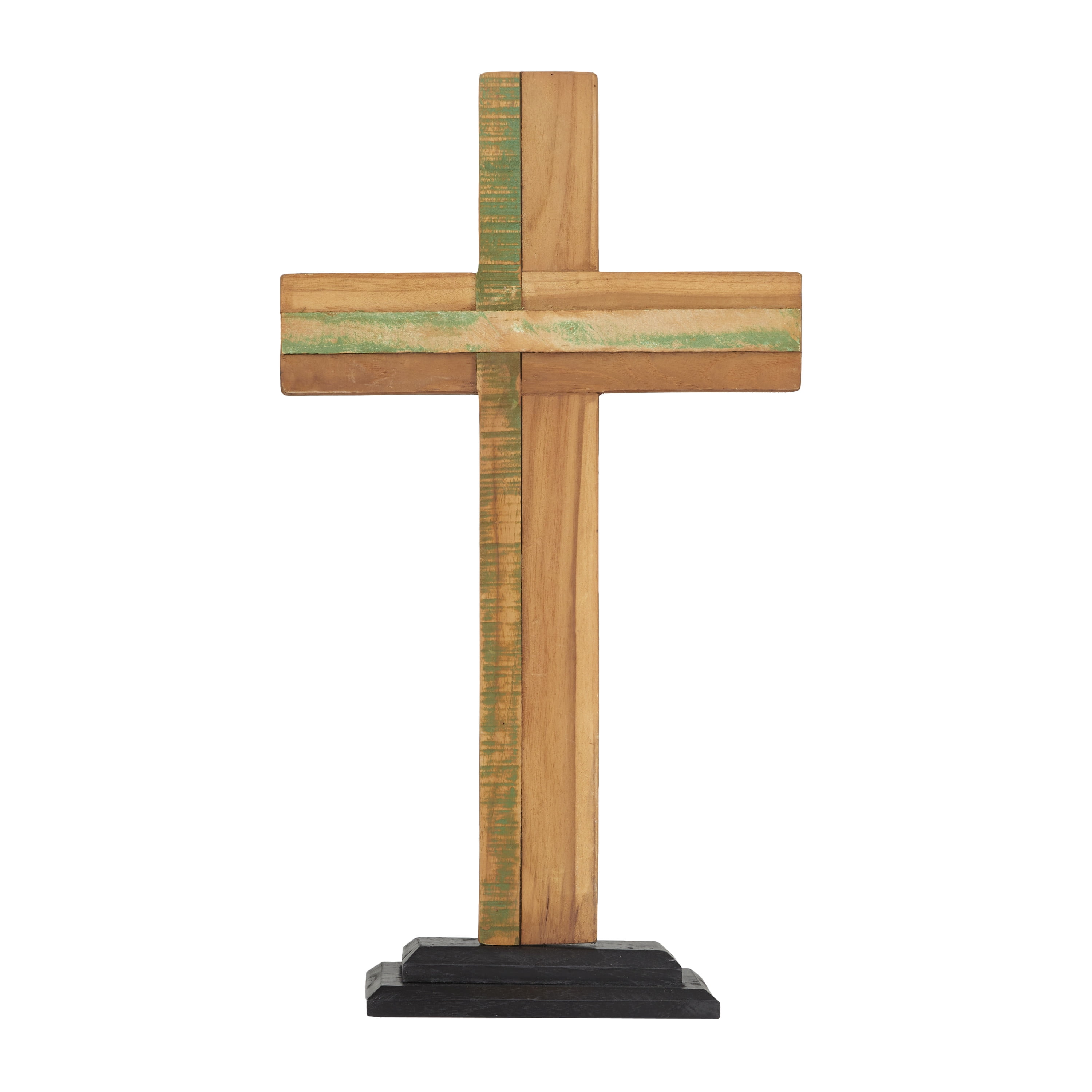 DecMode Wood Cross Sculpture - Handcrafted Wooden Wall Decor - Walmart.com