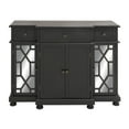 thumbnail image 1 of DecMode Wood Glam Cabinet with Geometric Mirror, Black, 43"W, 1 of 15