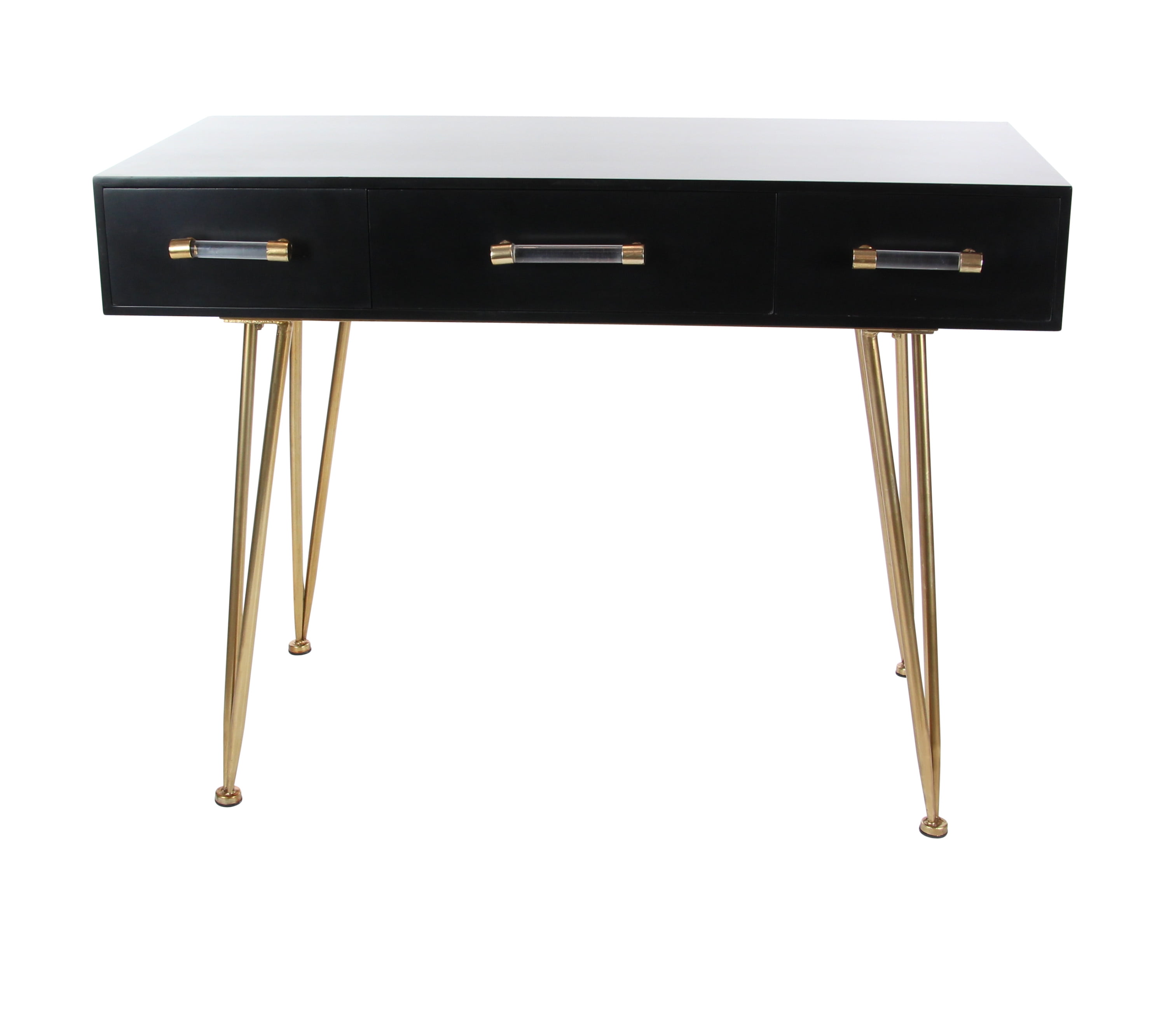DecMode Wood Modern Console Table, Black Gold, 42"W