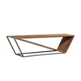 thumbnail image 1 of DecMode Wood Open Diagonal Frame Bench, Brown, 1 of 16