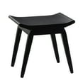 thumbnail image 1 of DecMode Wood Curved Stool, Black, 1 of 12