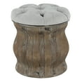 thumbnail image 1 of DecMode Wood Storage Stool with Tufted Seat, Light Gray, 1 of 11