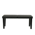 thumbnail image 1 of DecMode Wood Woven Bench, Black, 1 of 7