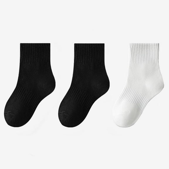 DecSea 3 Pack Kids Socks Girls Socks for School Uniform Soft Cotton Seamless Toe Athletic Crew Socks