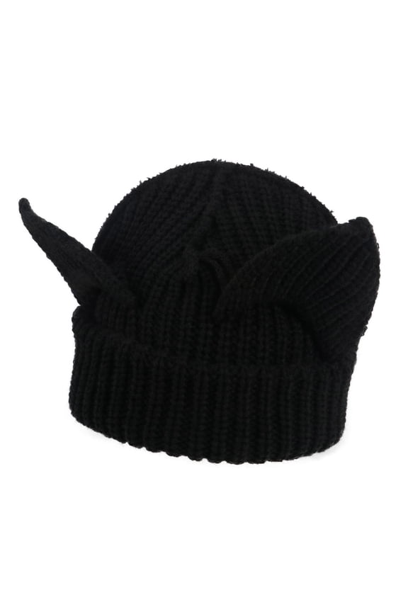 Adult Knit Beanie Hat, Winter Bear Ears Hat Warm Knitted Fleece Lined Woollen Ski Pompom Hat