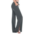 thumbnail image 1 of DecSea Cargo Pants for Women, High Waist Wide Leg Trousers with Slit Bottoms, Casual Lounge Business Pants, 1 of 5