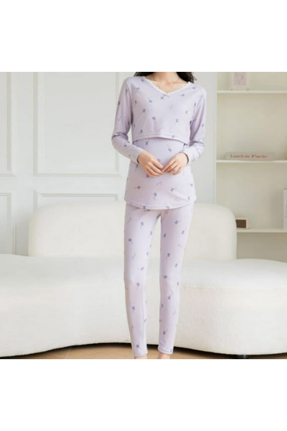 Maternity Nursing Robe Set Women Postpartum Pajamas Breastfeeding Hospital Labor Delivery Pregnancy Pjs