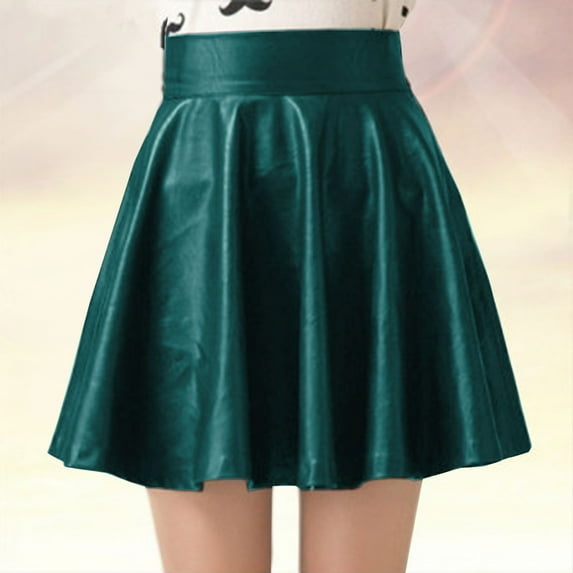 DecSea Pu Leather Skirts for Girls Kids & Teen & Toddler Faux Leather Pleated Skirts