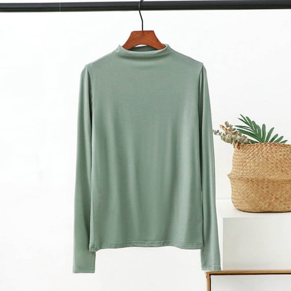 DecSea Women Long Sleeve Crew Neck Rayon Slim Fit Stretchy Layer T Shirts Tops
