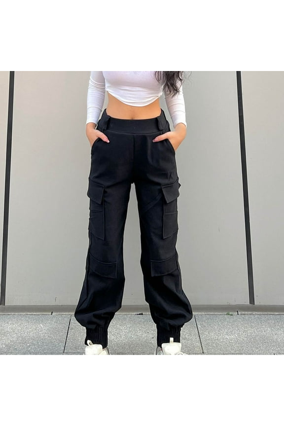 Wancir Women's Tactical Active Loose Pockets Cargo Pants Casual Combat Military Trouser