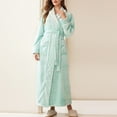thumbnail image 1 of DecSea Womens Long Robe Soft Warm Fleece Plush Bathrobe Ladies Sleepwear Pajamas Housecoat Nightgown, 1 of 7